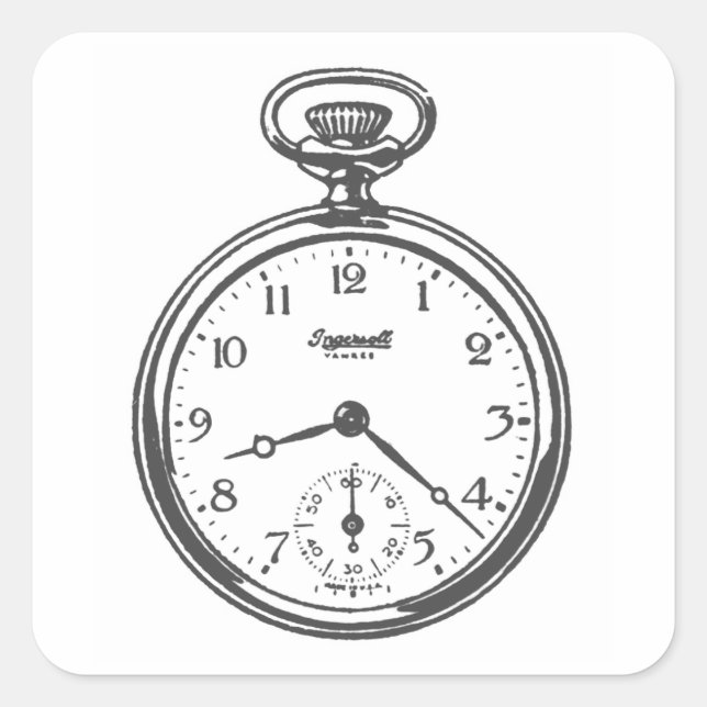 Steampunk Pocket Watch Fyrkantigt Klistermärke (Framsida)
