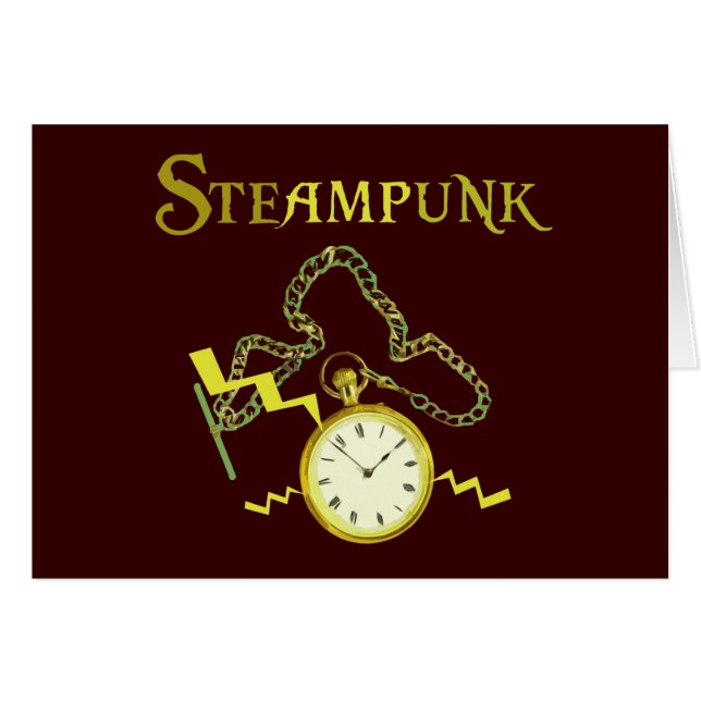 Steampunk Pocketwatch Hälsningskort (Framsidan Horizontal)
