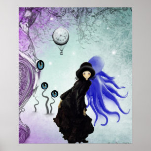 Steampunk Pop Surrealism Art Poster - att se dig