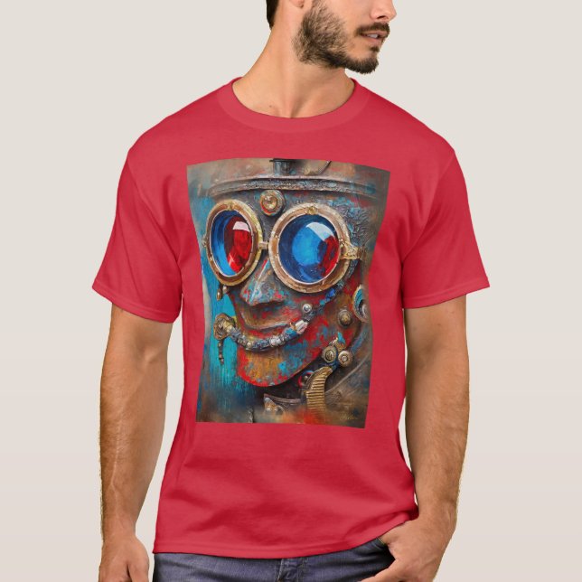 Steampunk Porträtt av Bleckmannen T Shirt (Framsida)