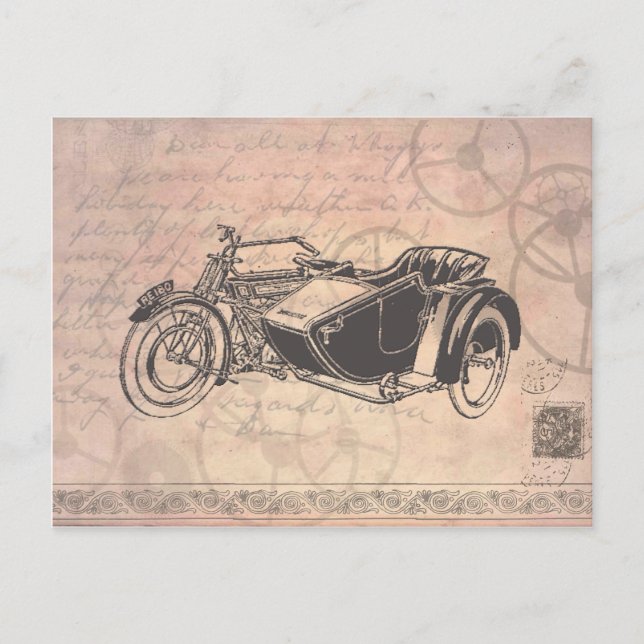 Steampunk Postcard Vykort (Framsida)