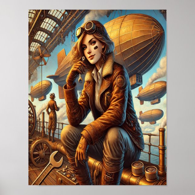 Steampunk Poster 11, Airship Mechanics Muse (Framsidan)