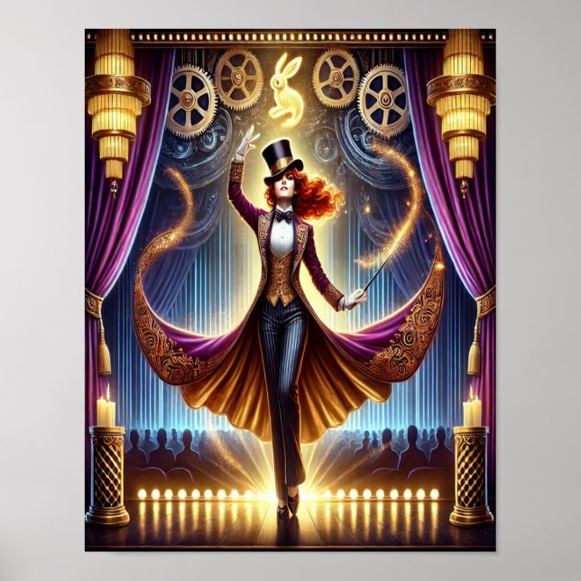 Steampunk Poster 15, Neon-Flare Magician (Framsidan)