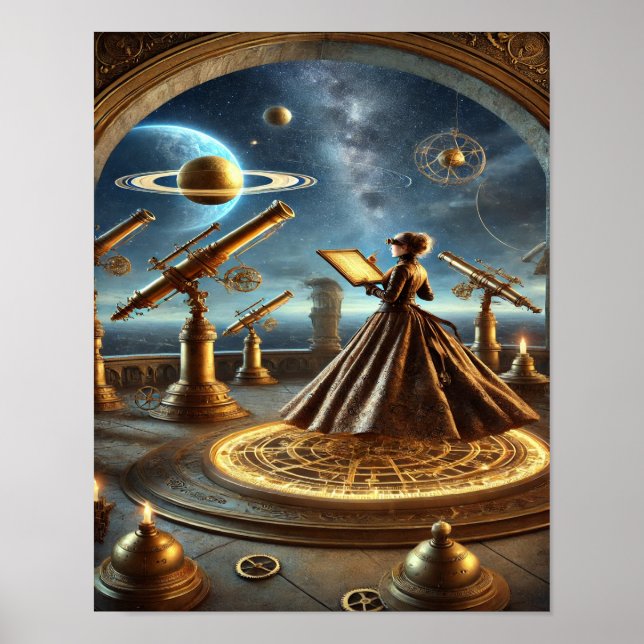 Steampunk Poster 27, Eterstyrd astronomer (Framsidan)