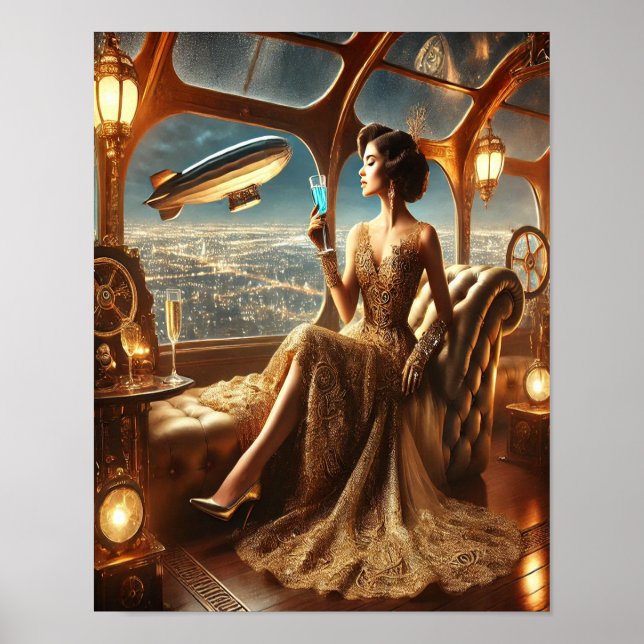Steampunk Poster 33, Lounge Siren i första klass (Framsidan)
