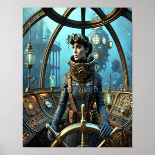 Steampunk Poster 34, Submersible Navigator