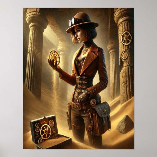 Steampunk Poster 36, Sands of Time Archeolog (Framsidan)