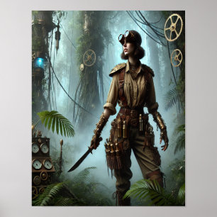Steampunk Poster 38, Jungle Expeditionist