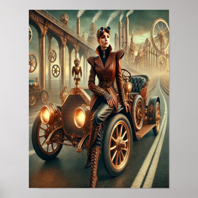 Steampunk Poster 40, Kor-Land Auto Chaufffer (Framsidan)