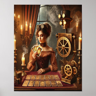 Steampunk Poster 46, Clockwork Tarot Reader