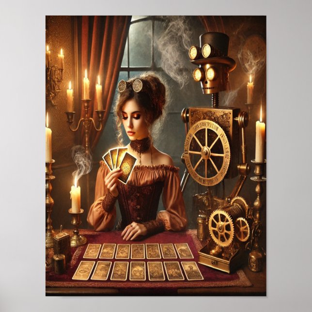 Steampunk Poster 46, Clockwork Tarot Reader (Framsidan)