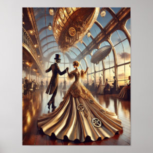 Steampunk Poster 50 Airship Ballroom Queen