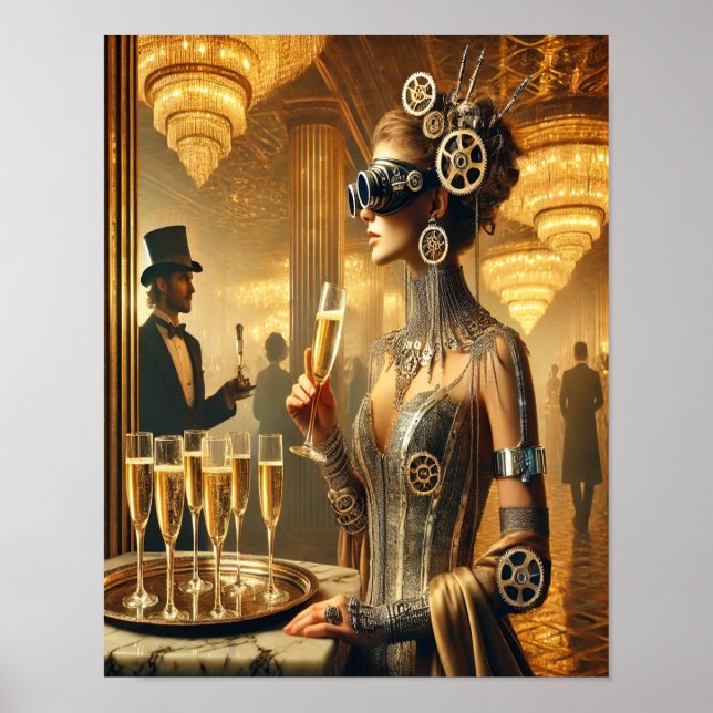 Steampunk Poster 52 Cyber- Socialite (Framsidan)