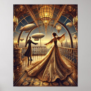 Steampunk Poster 5, Airship Ballroom Queen