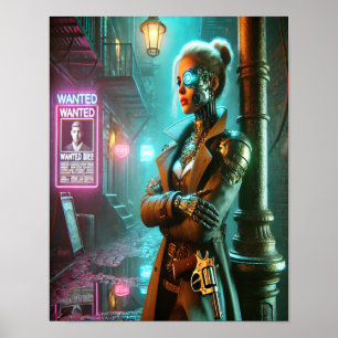 Steampunk Poster 66 Cybernetic Bounty Hunter