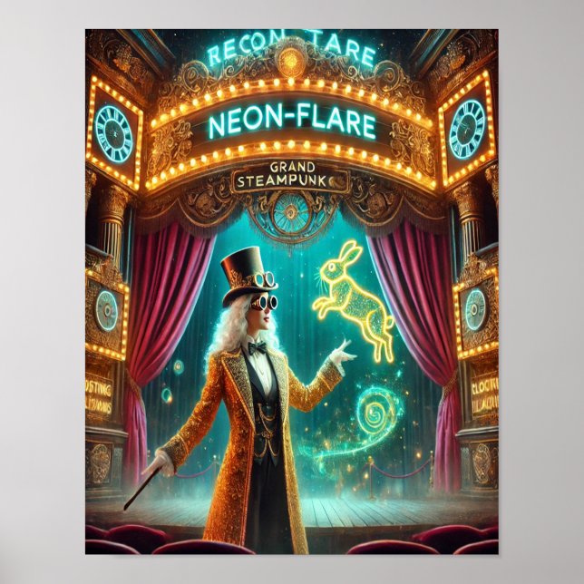 Steampunk Poster 70 Neon-Flare Magician (Framsidan)