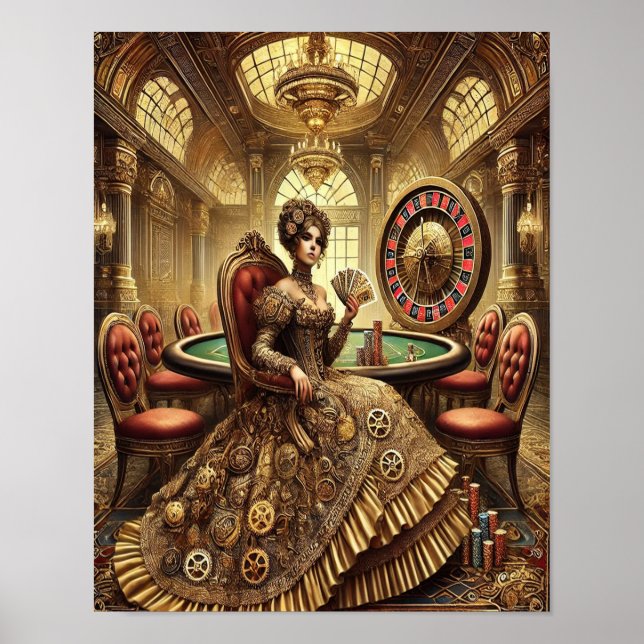 Steampunk Poster 8, drottningen av Grand Casino (Framsidan)