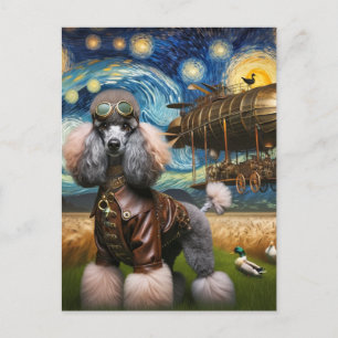 Steampunk Pudel och Ankor Van Gogh Vykort