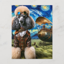 Steampunk Pudel Van Gogh Vykort