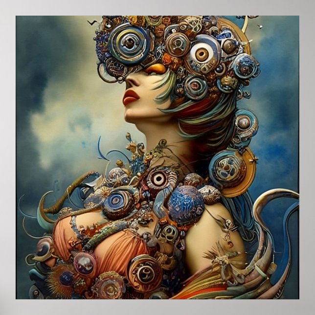 Steampunk Queen Art Poster (Framsidan)