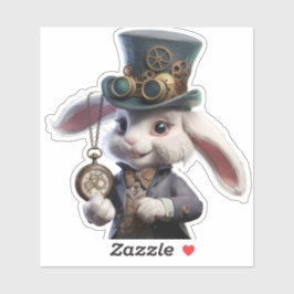 Steampunk Rabbit Illustration Klistermärken