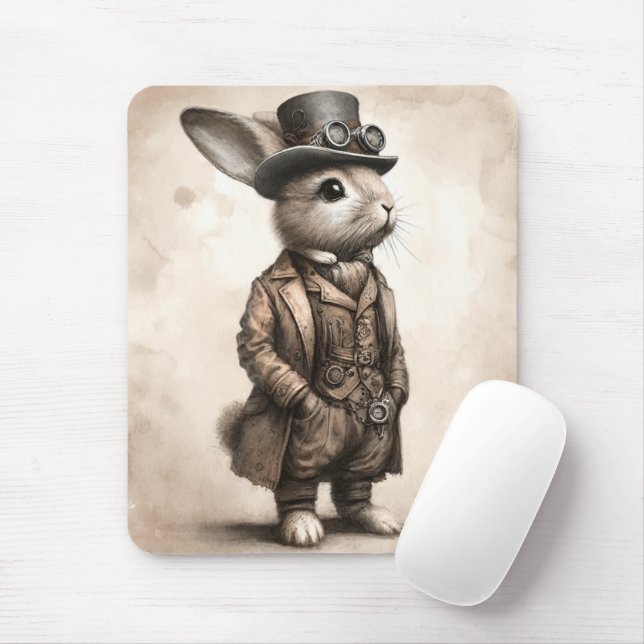 Steampunk Rabbit Mouse Pad Musmatta (Med mus)