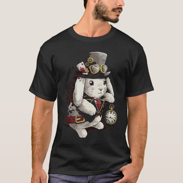 Steampunk Rabbit Steampunk Bunny T Shirt (Framsida)