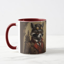 Steampunk Raccoon Artistic Porträtt Mugg