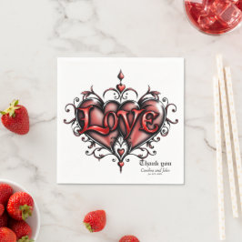 Steampunk Ram med Röd ros och växlar Pappersservett