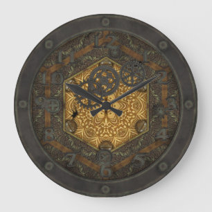 Steampunk ramar med ansikte stor klocka