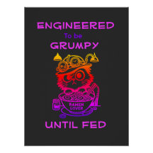 Steampunk Ramen Katt Rolig Anime Spelposter