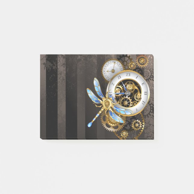 Steampunk-rattar med trollslända post-it block (Framsida)