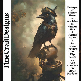 Steampunk Raven, Goggles och Collar BQ8 Decoupage