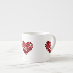 Steampunk Red Gears Heart Espressomugg