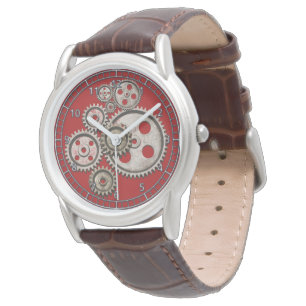 steampunk redskap kugghjul motor vintage maskin 2 armbandsur