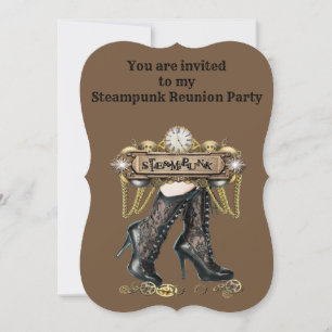 Steampunk Reunion Party Inbjudningar