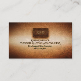 Steampunk Rivad grunge brass monogramplatta Visitkort