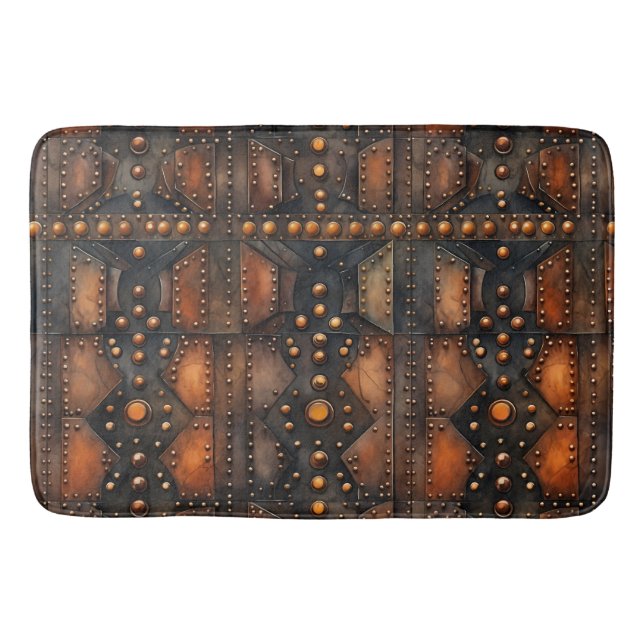Steampunk Riveted Metall Bath Mat Badrumsmatta (Framsidan)