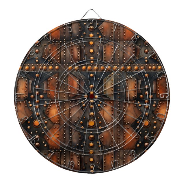 Steampunk Riveted Metall Dartboard Darttavla (Framsidan)