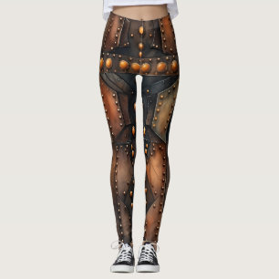 Steampunk Riveted Metall Leggings