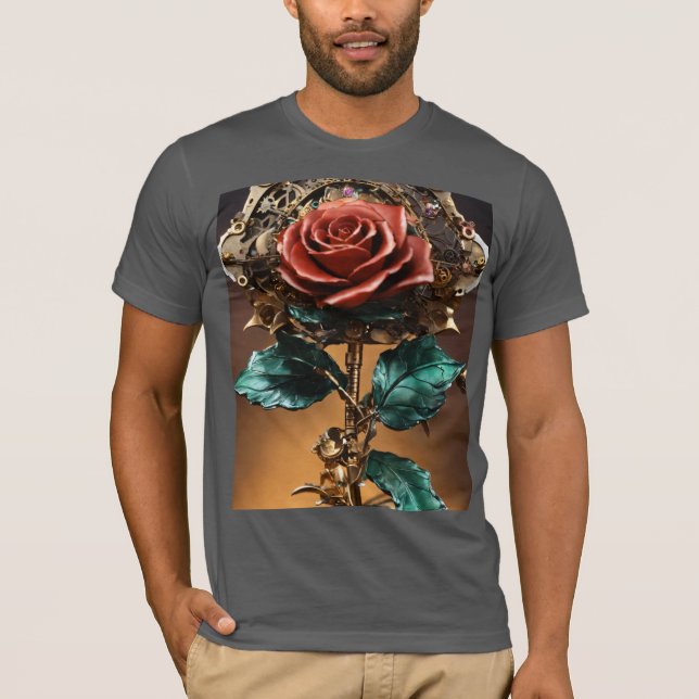 Steampunk Ro Bloom - Mechanical Elegance T-Shirt (Framsida)