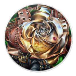 Steampunk Ro med Surreal Ansikte - Mekaniskt golv Knopp