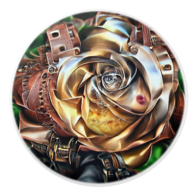 Steampunk Ro med Surreal Ansikte - Mekaniskt golv Knopp (Framsidan)