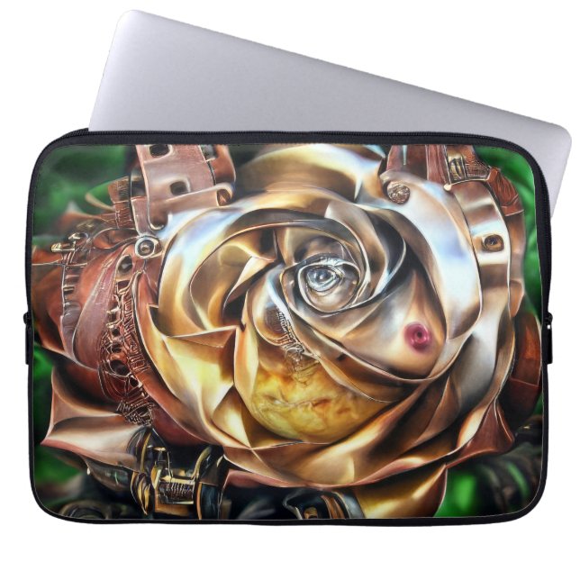 Steampunk Ro med Surreal Ansikte - Mekaniskt golv Laptop Fodral (Framsidan)