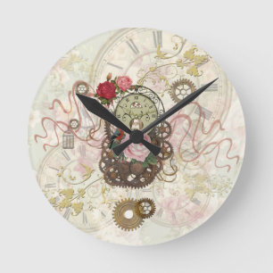 Steampunk Romantik Rund Klocka