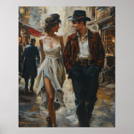 Steampunk Romantik - Vintage Stil Watercolor Art Poster
