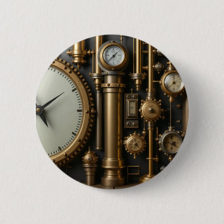 Steampunk Rör och Gages Button Knapp