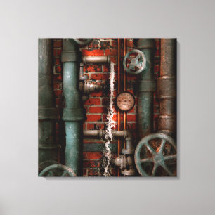 Steampunk - rörmokeri - rör och ventiler canvastryck