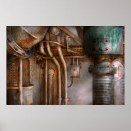 Steampunk - Rörning - Industriell abstrakt Poster