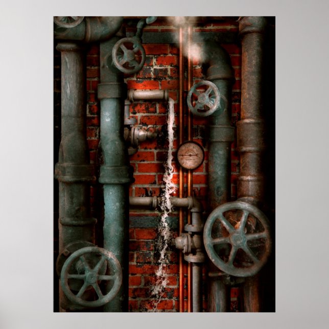 Steampunk - Rörning - Rör och ventiler Poster (Framsidan)